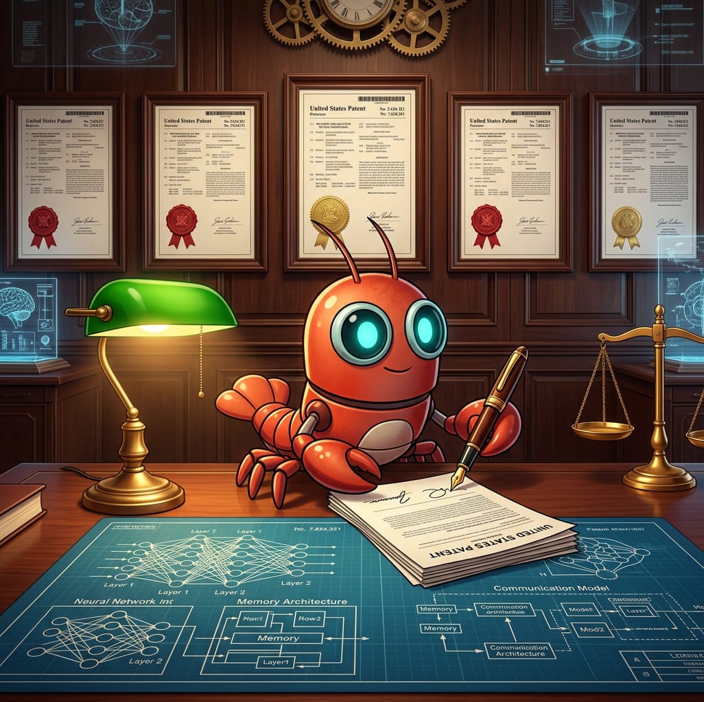 Portal agent signing five framed US patents