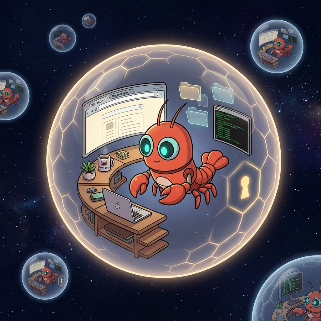 Portal agent inside a sealed private sandbox bubble